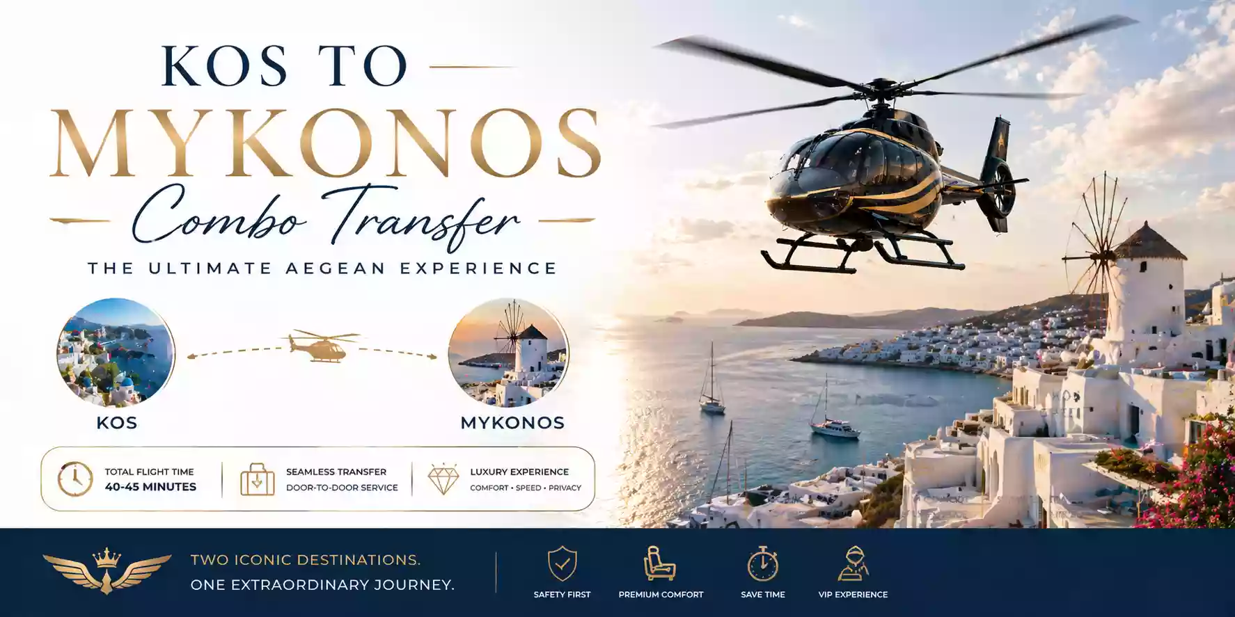 Kos to Mykonos Combo Transfer